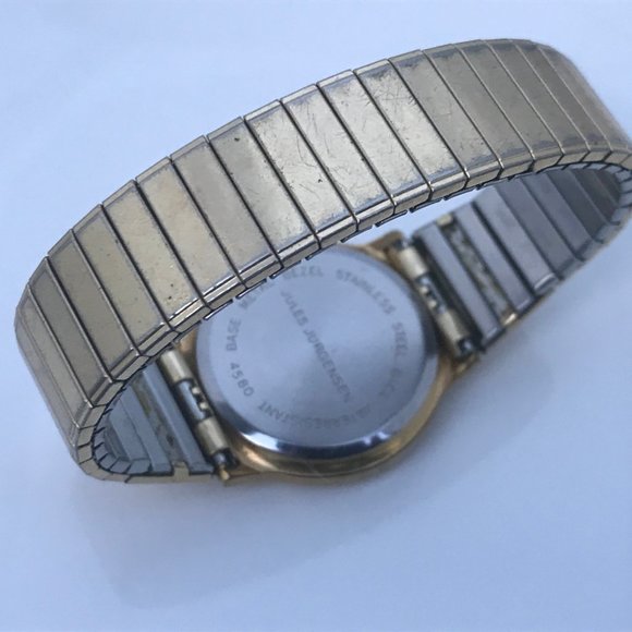 Jules Jurgensen Watch Slimline Quartz Gold Tone Vi - Picture 7 of 10